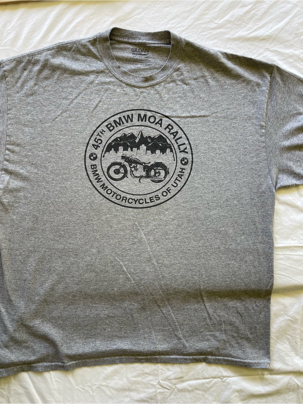 Gildan Gray BMW MOA Rally Graphic Short Sleeve Tee